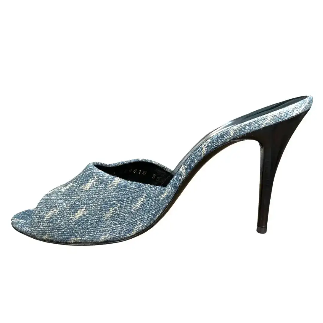 YSL Yves Saint Laurent La 16 95 蓝色牛仔跟凉鞋 36 码 US 6-