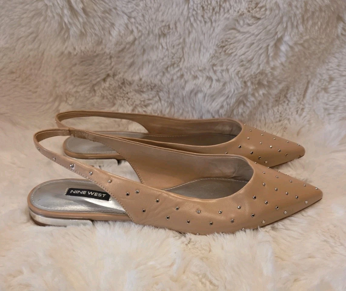 Nine West Lucee 女式水钻平底鞋 9.5 码-