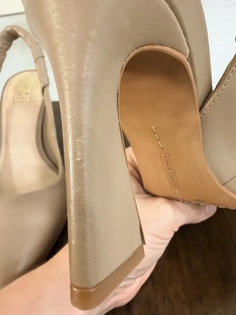 Vince Camuto Tan Taupe 米色高跟鞋 Teritin Slingback Tolinnis 高跟鞋女式 8 码-