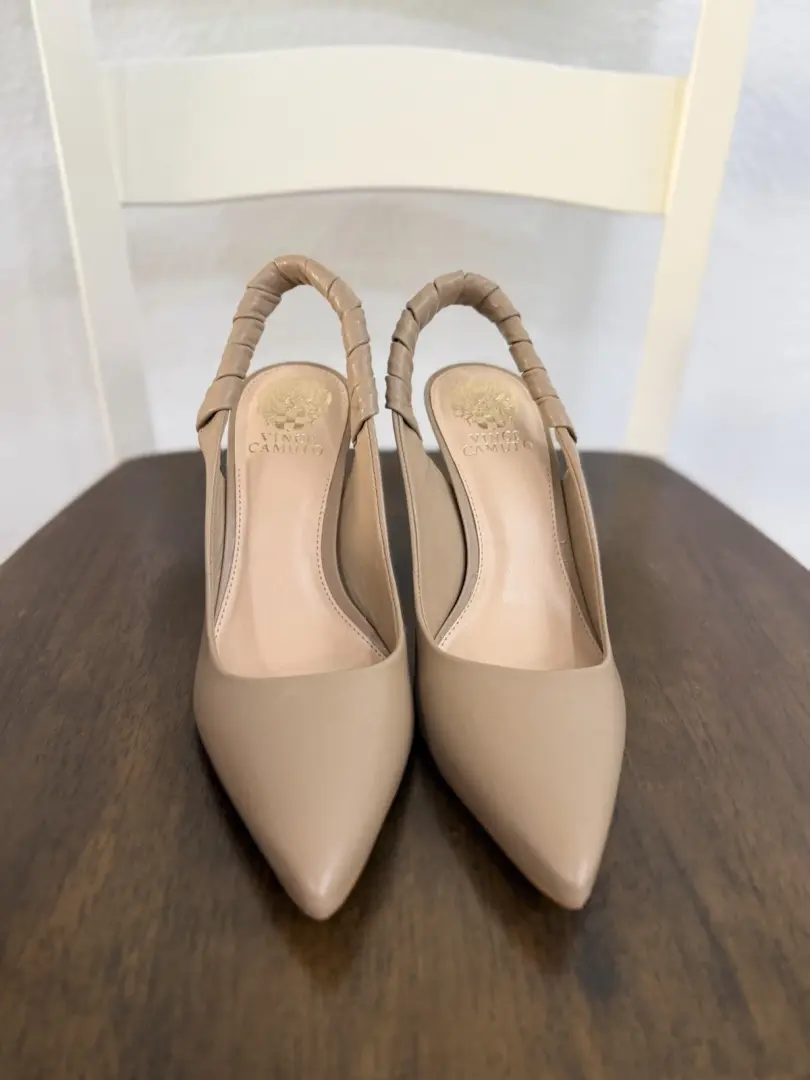 Vince Camuto Tan Taupe 米色高跟鞋 Teritin Slingback Tolinnis 高跟鞋女式 8 码-