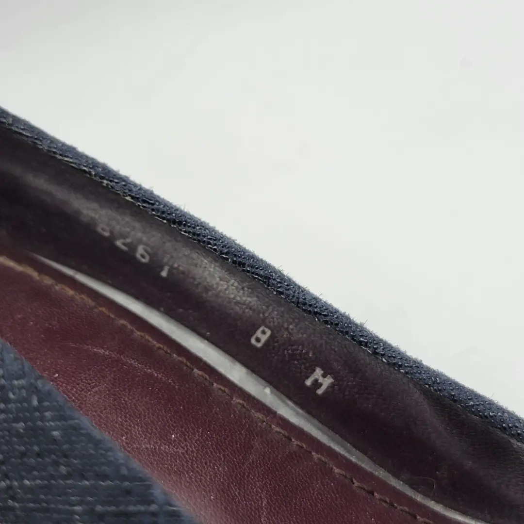 Stuart Weitzman 海军蓝纹理露趾厚底高跟鞋 8 M 码-