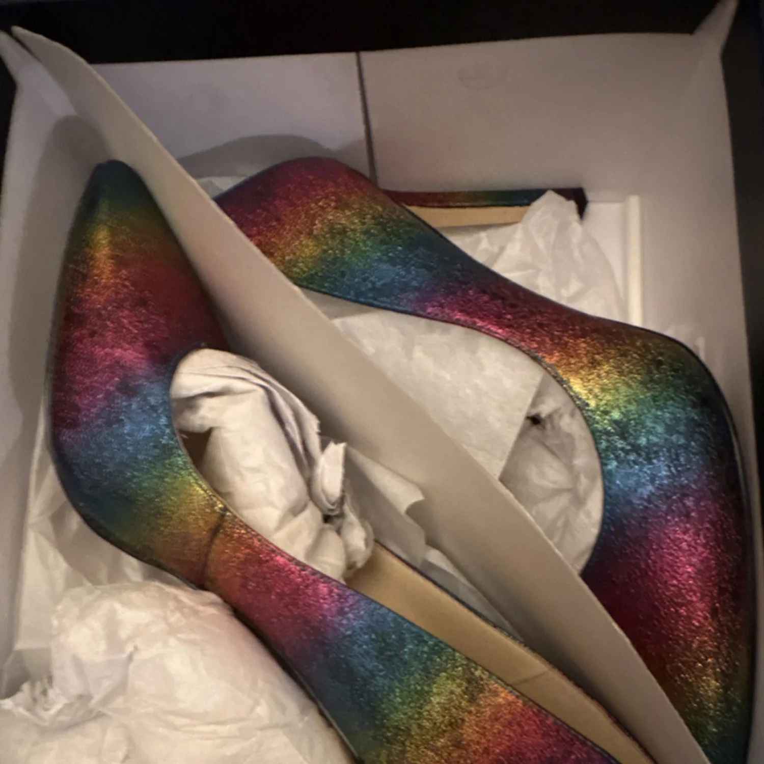 Nine West 多色闪光皮革细高跟鞋女式 9M 码-