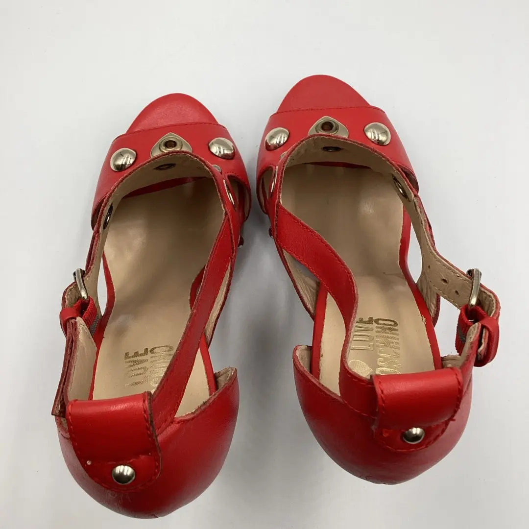 Love Moschino 红色高跟鞋 37.5 码心形 Y2K 带原装盒罕见!-