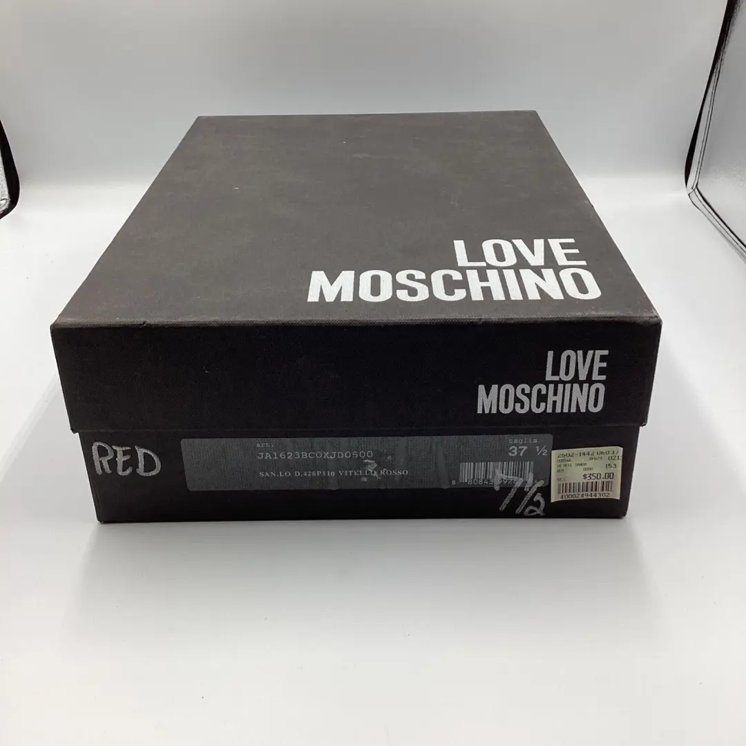 Love Moschino 红色高跟鞋 37.5 码心形 Y2K 带原装盒罕见!-