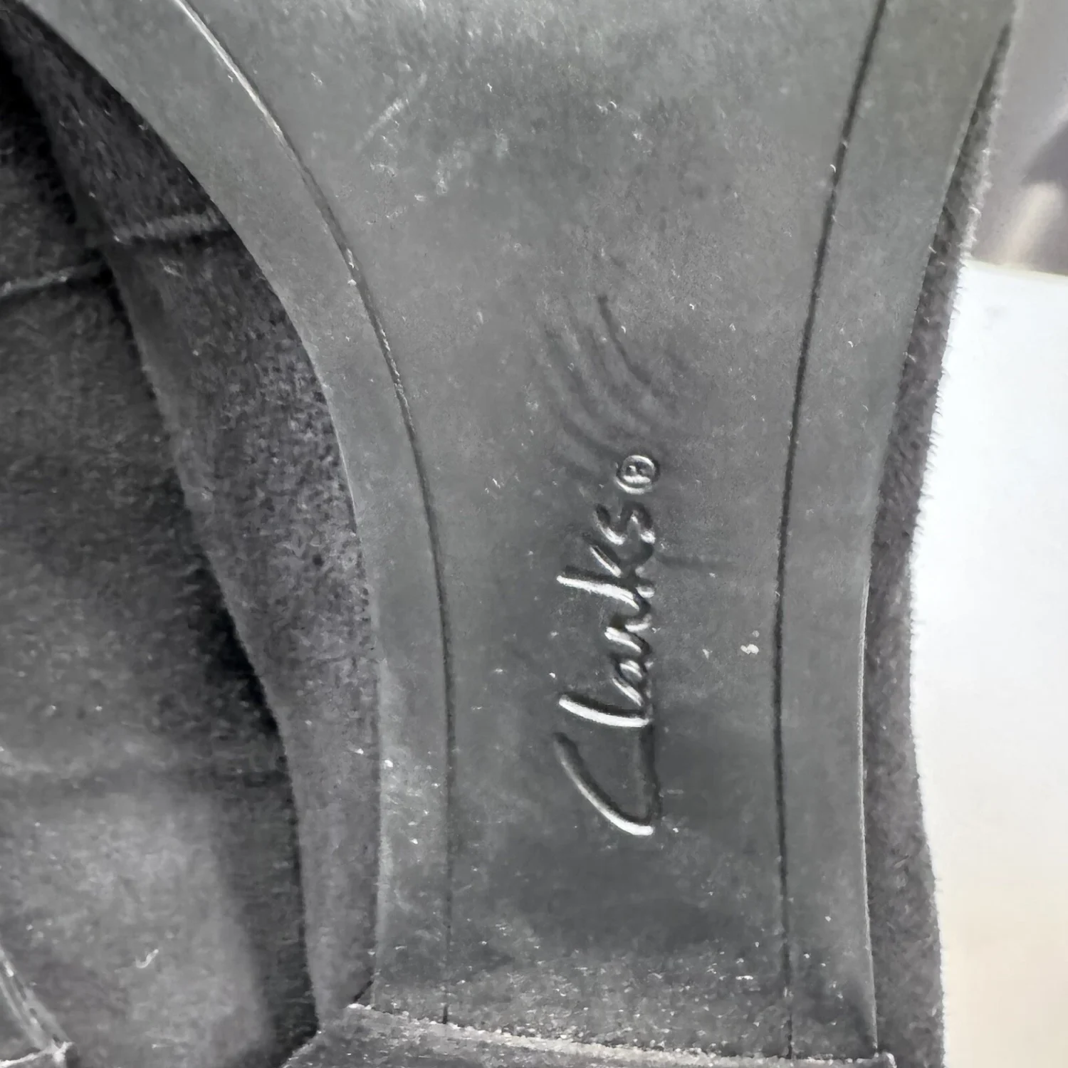 Clarks Artisan Tarah Brae 泵懒人鞋黑色麂皮绒漆皮女式 8.5 M-
