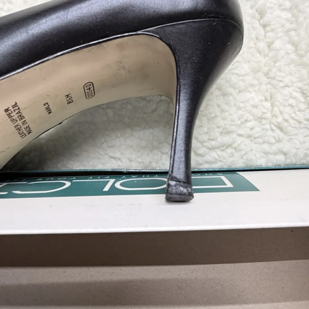 复古 Dolcis Comfort Collection 黑色皮革女式高跟鞋 8.5 带盒-