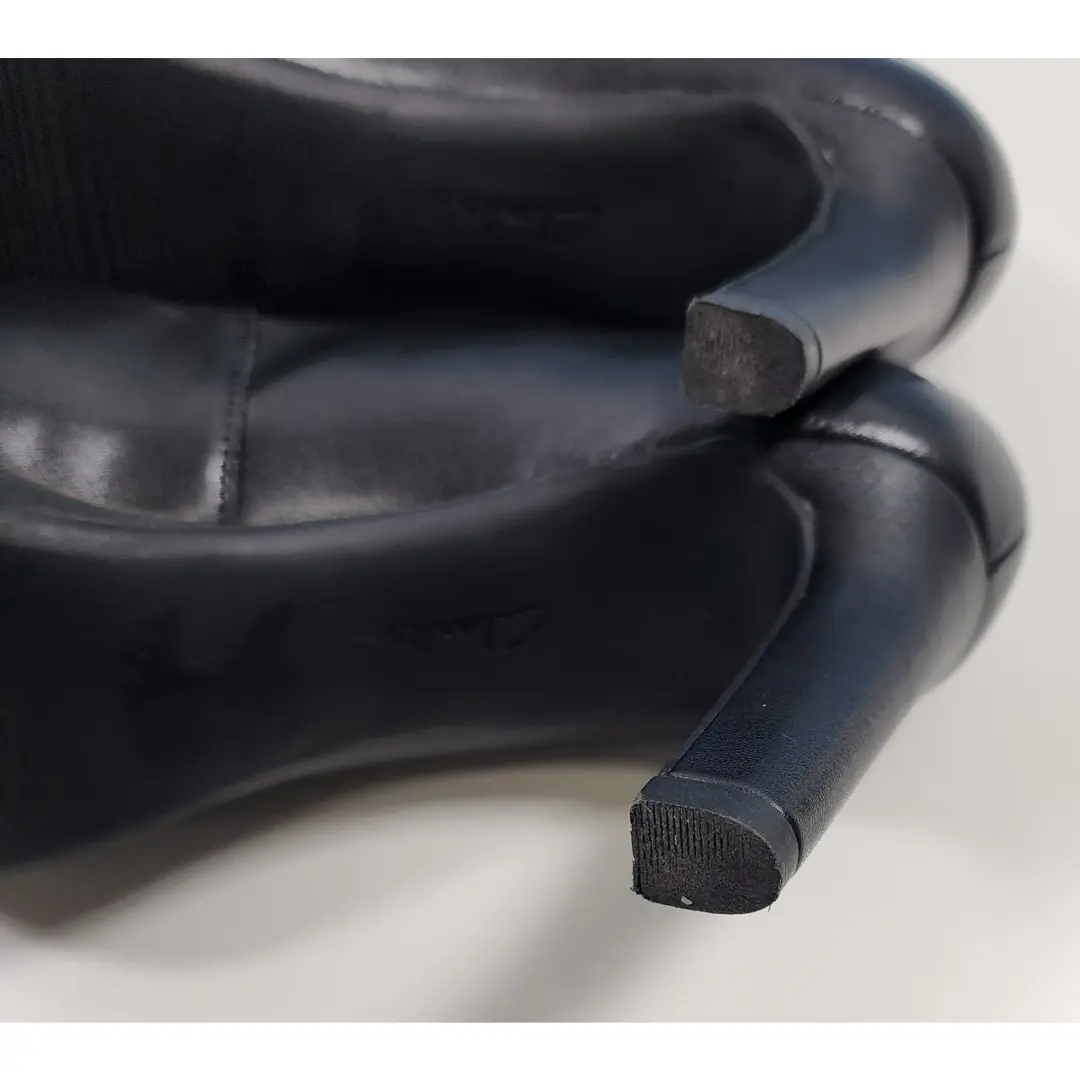Clarks Collection 黑色皮革高跟鞋舒适厚底 9 码-