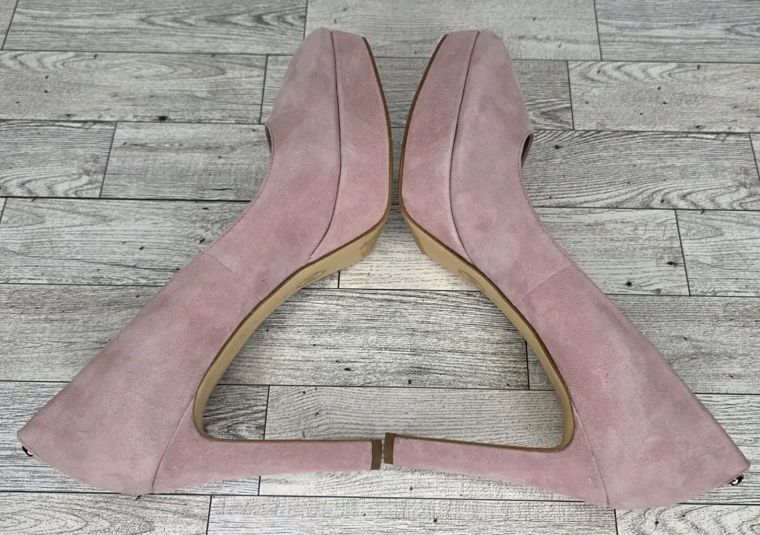 Michael Kors Chantal Platform Pumps 粉红色麂皮绒 SZ 9 娃娃芯 Girly Coquette 豪华-