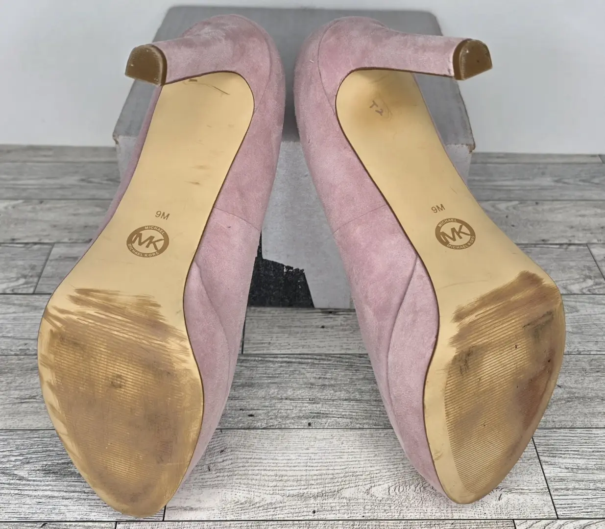Michael Kors Chantal Platform Pumps 粉红色麂皮绒 SZ 9 娃娃芯 Girly Coquette 豪华-