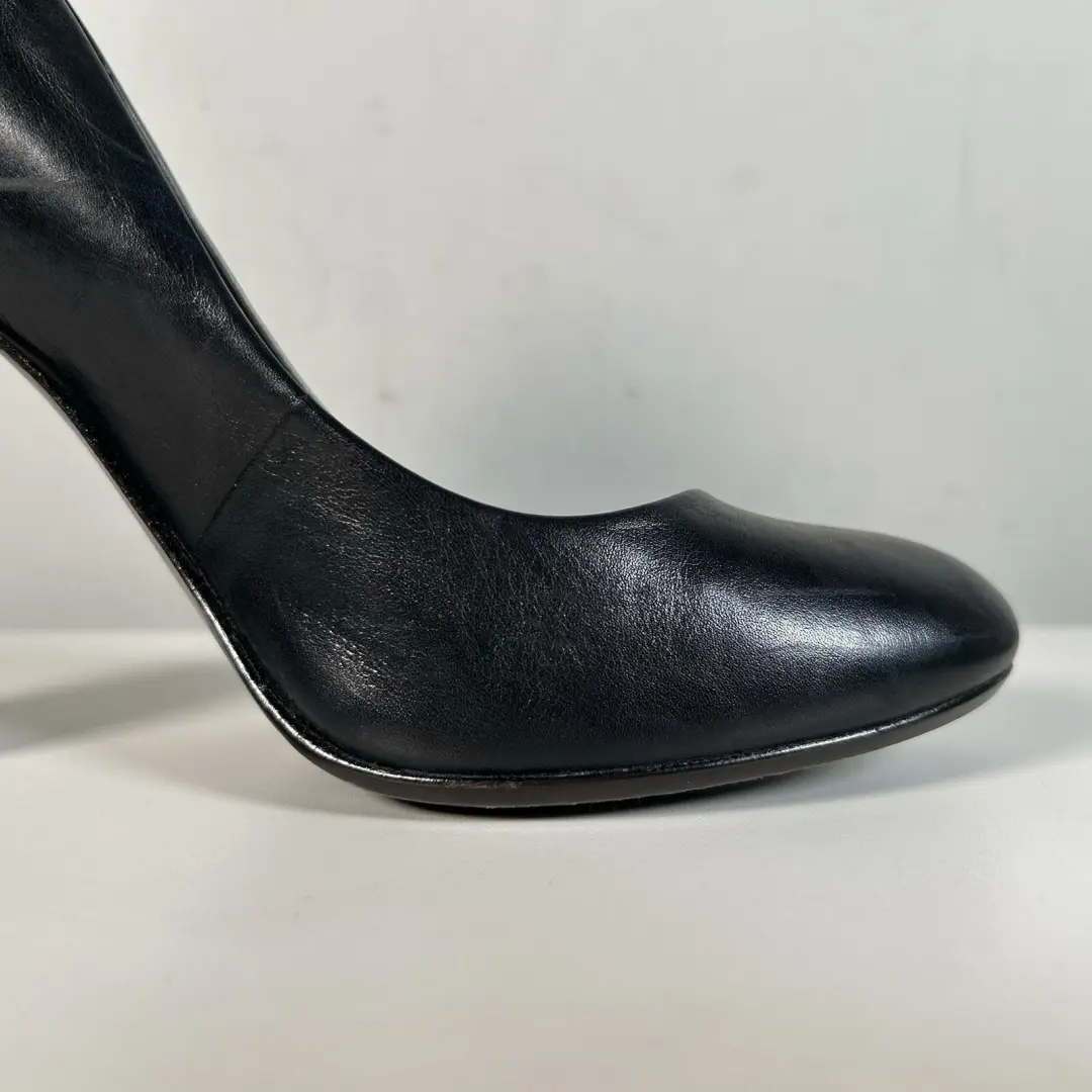 United Nude 黑色皮革木块高泵建筑高跟鞋女式 38 码-