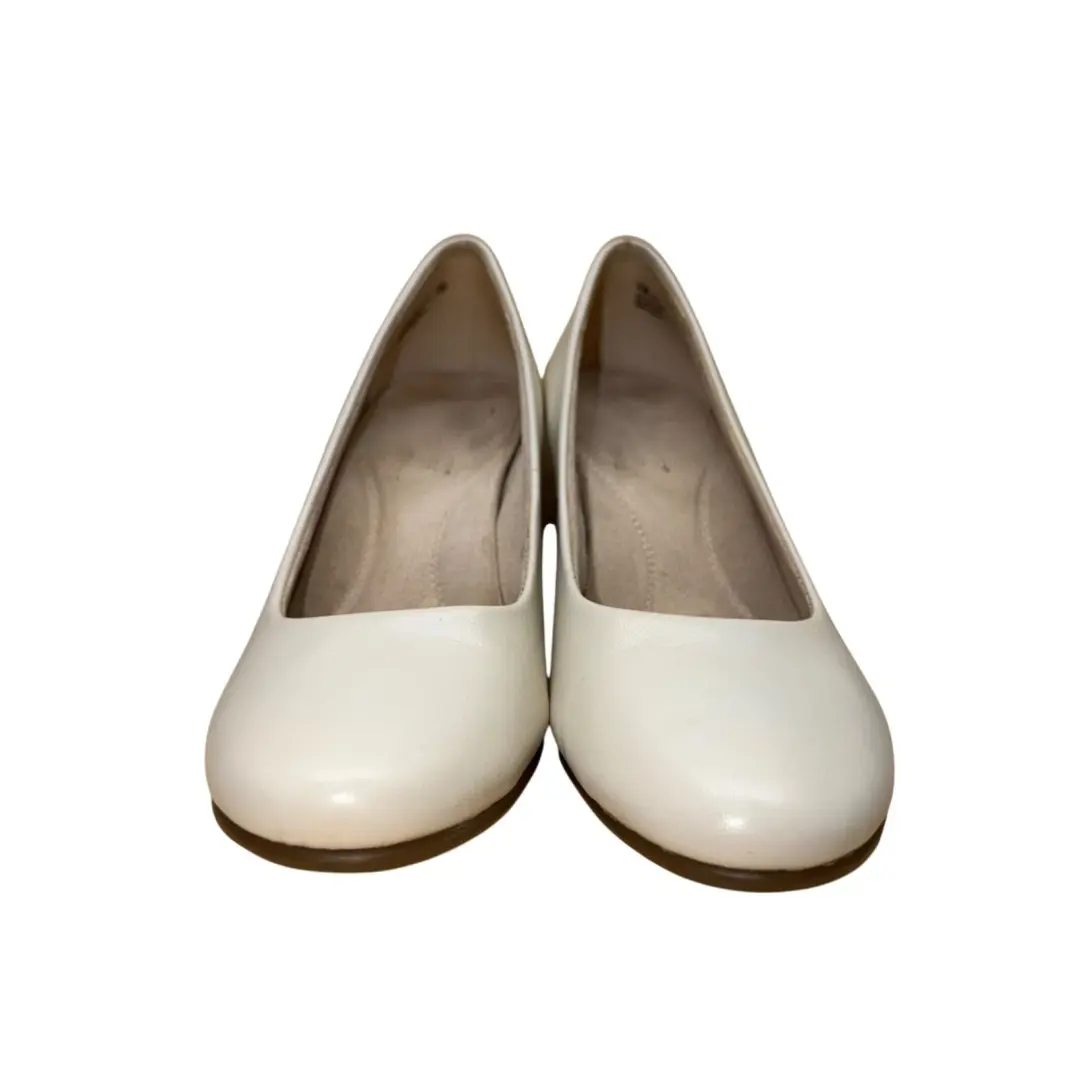 Aerosoles 女式象牙色皮革娃娃经典高跟鞋 8.5M 码-