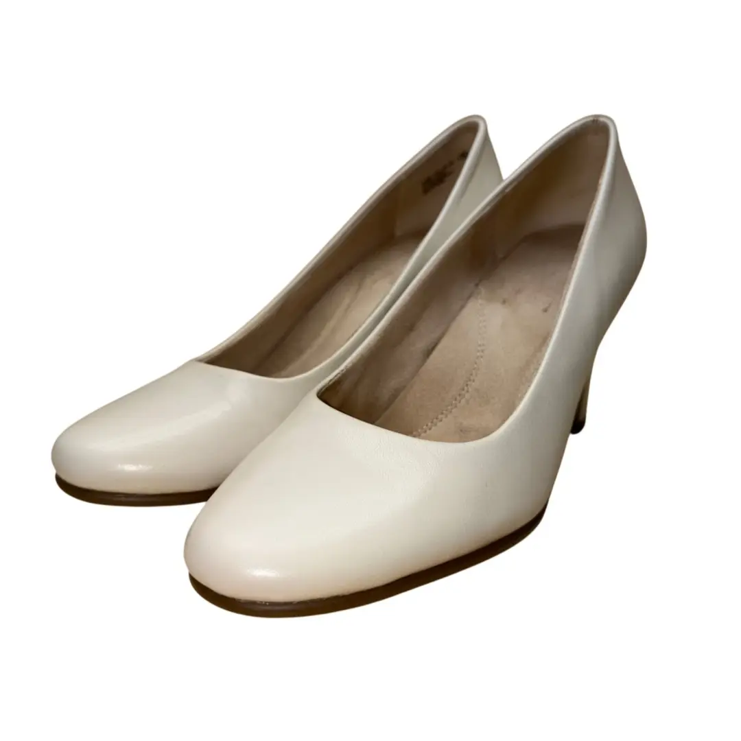 Aerosoles 女式象牙色皮革娃娃经典高跟鞋 8.5M 码-