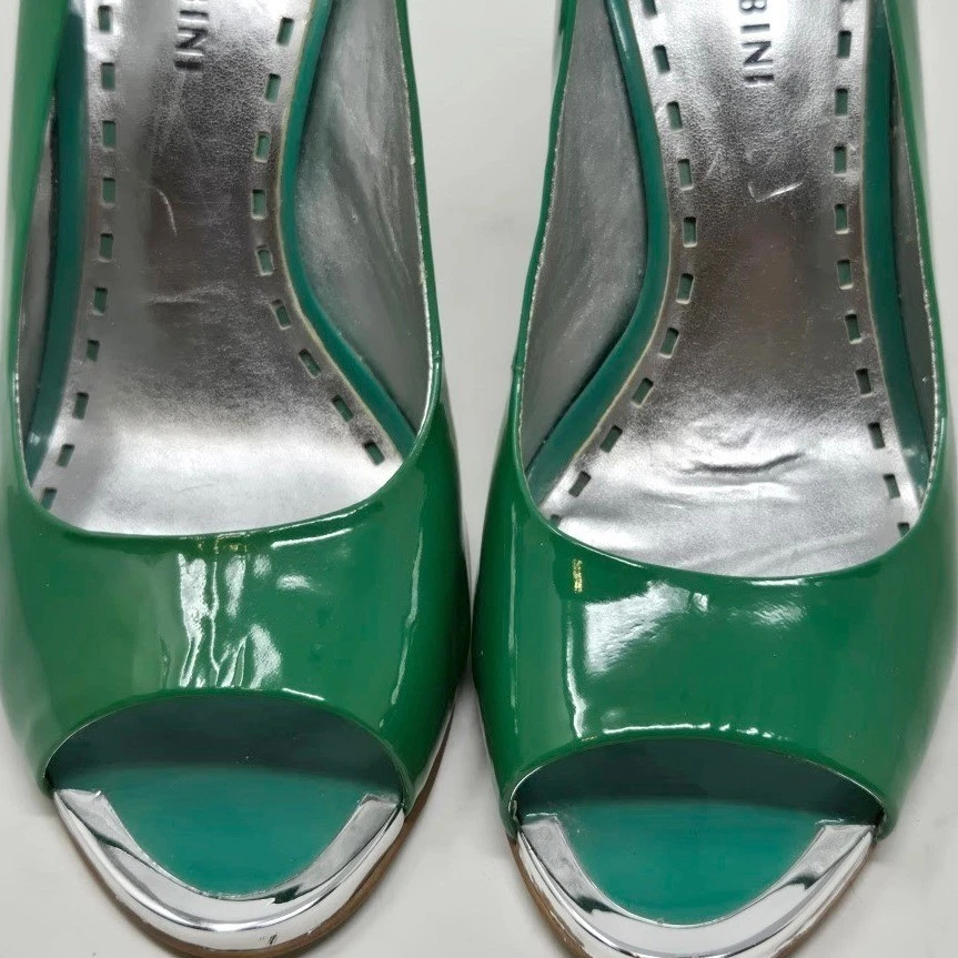 Gianni Bini 女式露趾高跟鞋漆皮办公室多彩 7M 码-