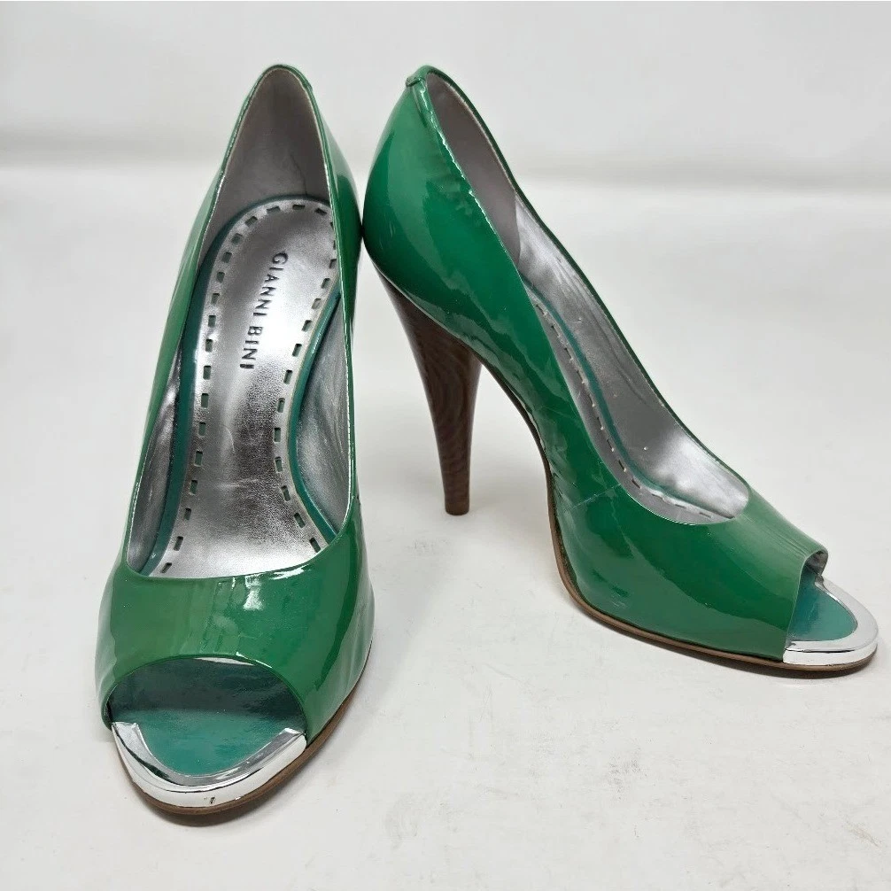 Gianni Bini 女式露趾高跟鞋漆皮办公室多彩 7M 码-