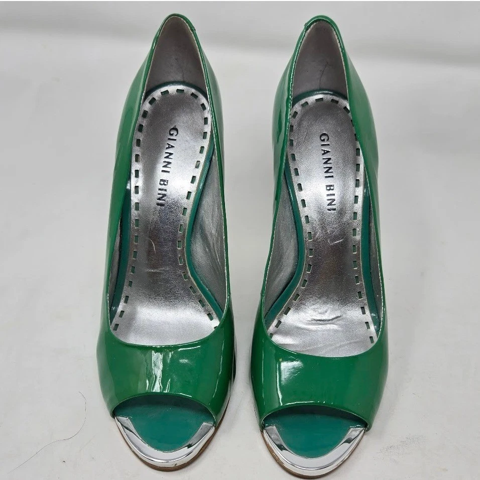 Gianni Bini 女式露趾高跟鞋漆皮办公室多彩 7M 码-