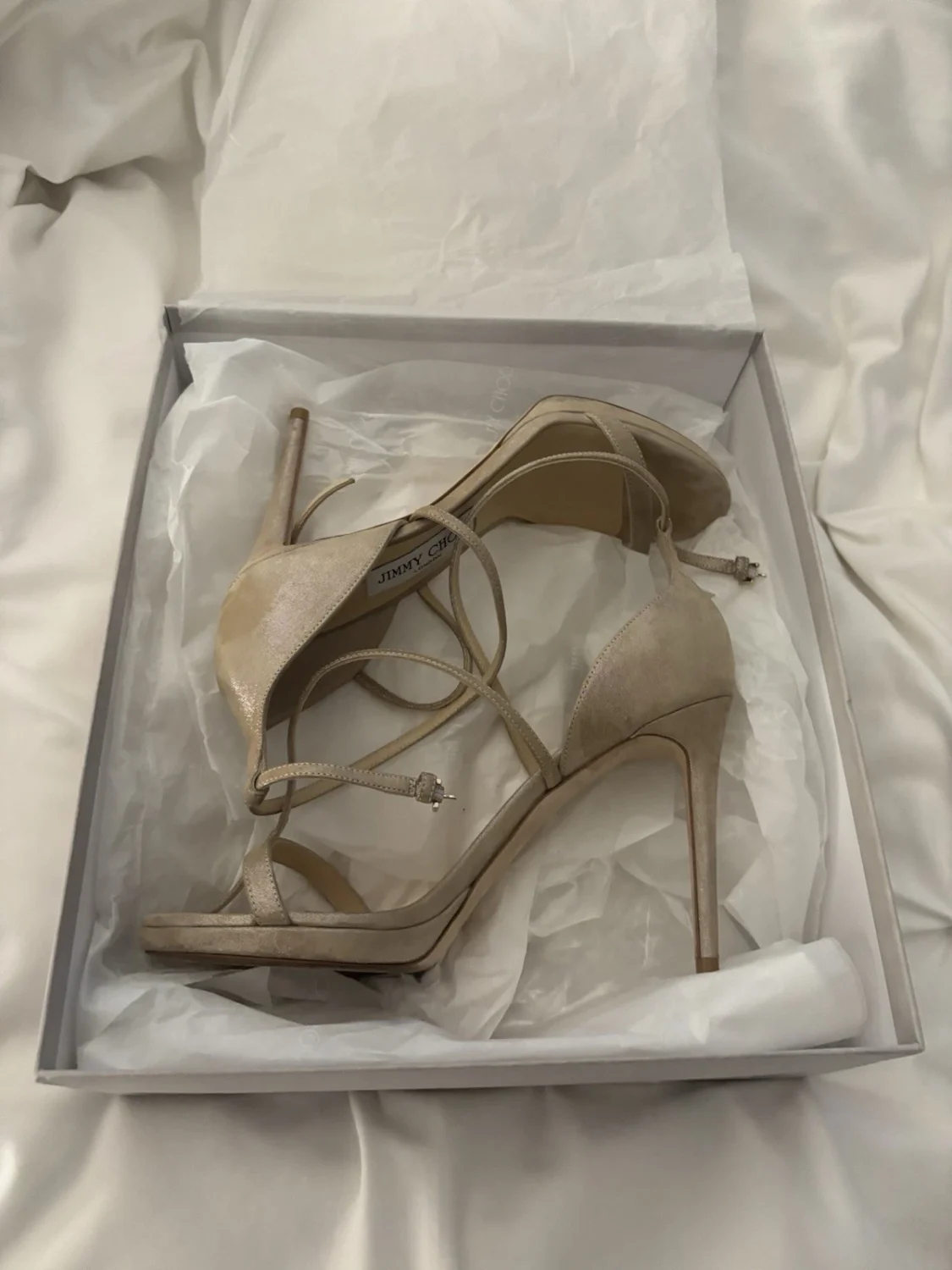 Jimmy Choo Harper 100 女式浅口鞋 8.5 码 Iridescent Sand-