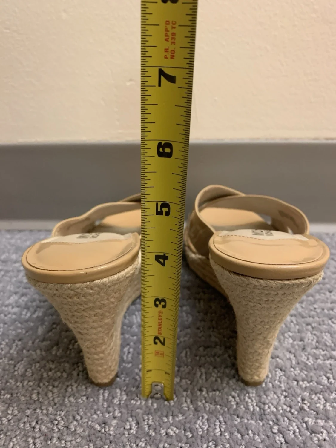 Michael Kors Espadrille 坡跟凉鞋 米色 一脚蹬 绑带 标志 女式 US 8 波西米亚-