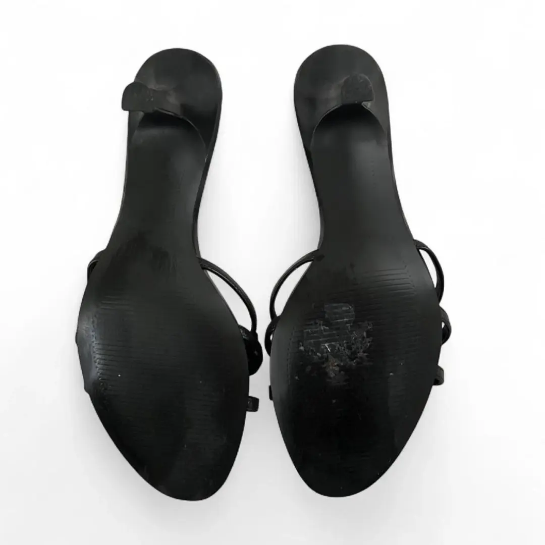 复古 Y2K Franco Sarto 黑色皮革系带高跟鞋 9.5 Witchy Whimsigoth-