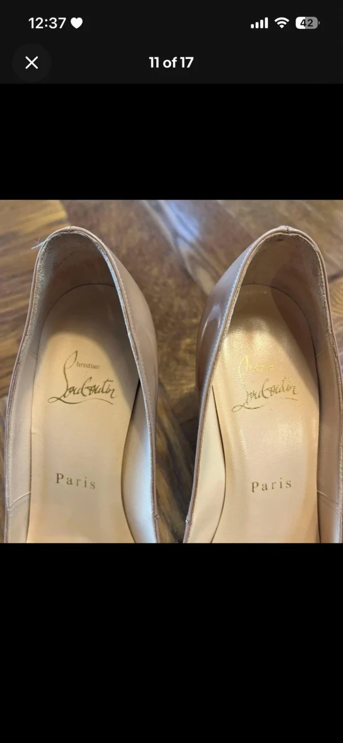 Christian Louboutin 米色裸色漆皮高跟鞋 35 - 带盒-
