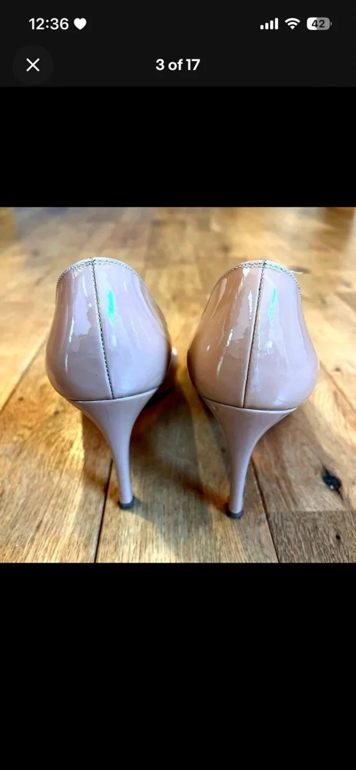 Christian Louboutin 米色裸色漆皮高跟鞋 35 - 带盒-