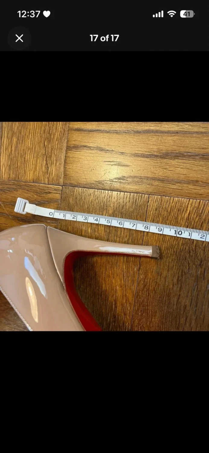 Christian Louboutin 米色裸色漆皮高跟鞋 35 - 带盒-