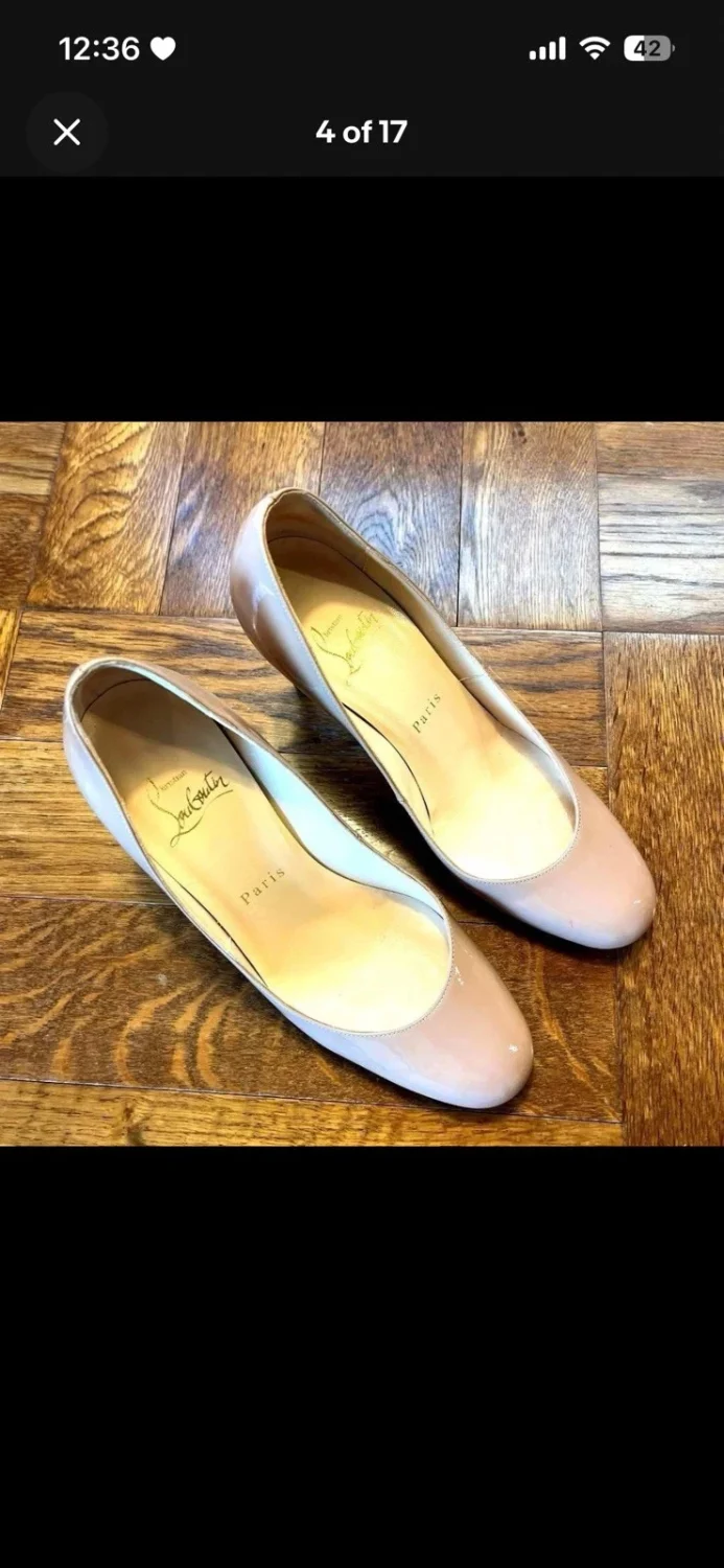 Christian Louboutin 米色裸色漆皮高跟鞋 35 - 带盒-