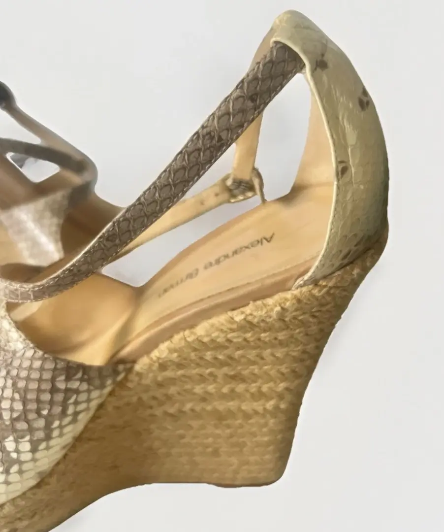 Alexandre Birman 厚底高跟鞋女式 8.5 坡蛇纹绑带-