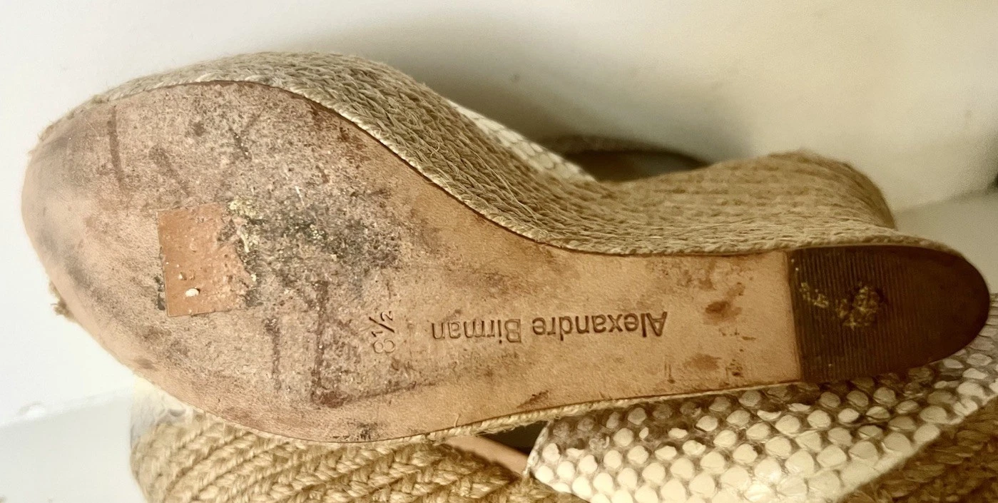 Alexandre Birman 厚底高跟鞋女式 8.5 坡蛇纹绑带-