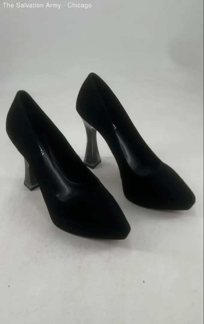 Vince Camuto 女式黑色麂皮绒尖头懒人高跟鞋 6M 码-