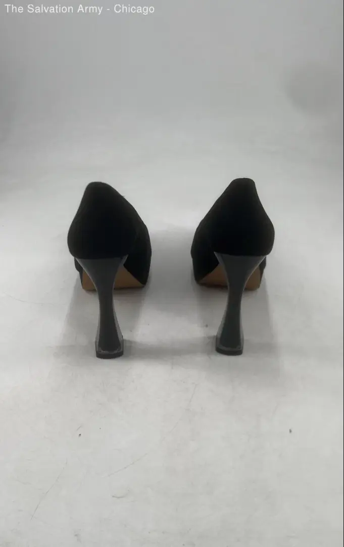 Vince Camuto 女式黑色麂皮绒尖头懒人高跟鞋 6M 码-