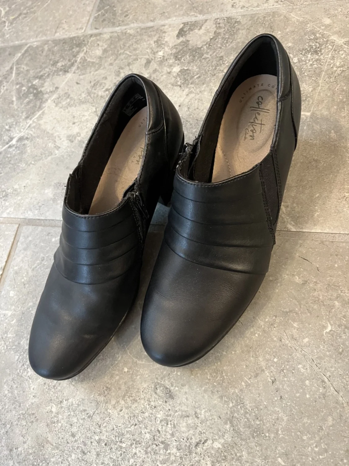 Clarks Collection 黑色高跟鞋懒人鞋浅口鞋女式 9 码-