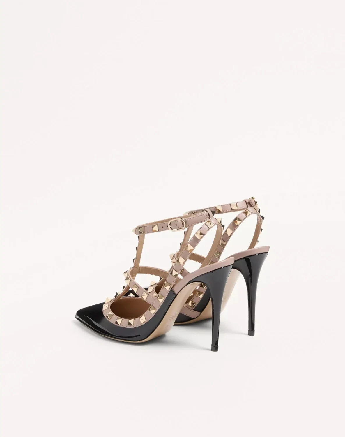 正品 Valentino 尺寸 11 PATENT ROCKSTUD CAGED PUMP 100 毫米 -