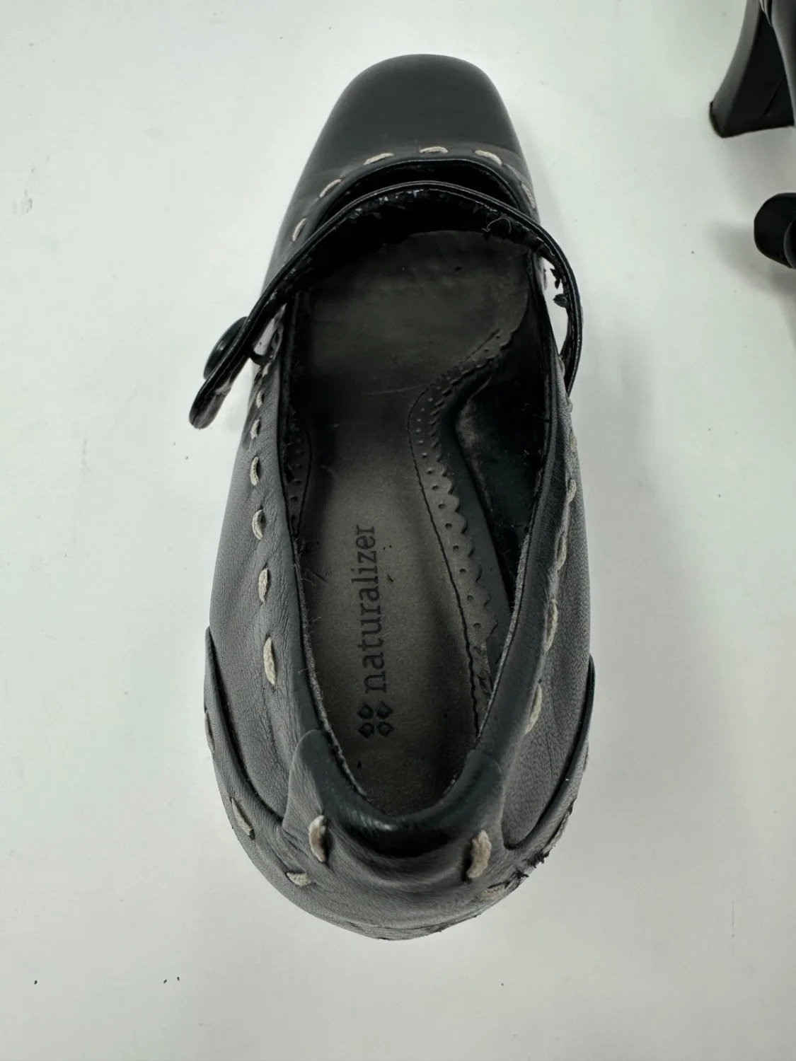 Naturalizer 皮革 Mary Jane 高跟鞋 – 女式 9.5W 码 – 黑色/海军蓝-