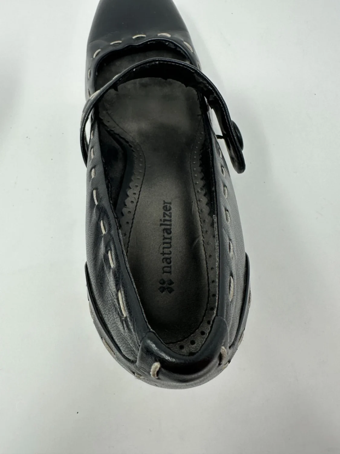 Naturalizer 皮革 Mary Jane 高跟鞋 – 女式 9.5W 码 – 黑色/海军蓝-