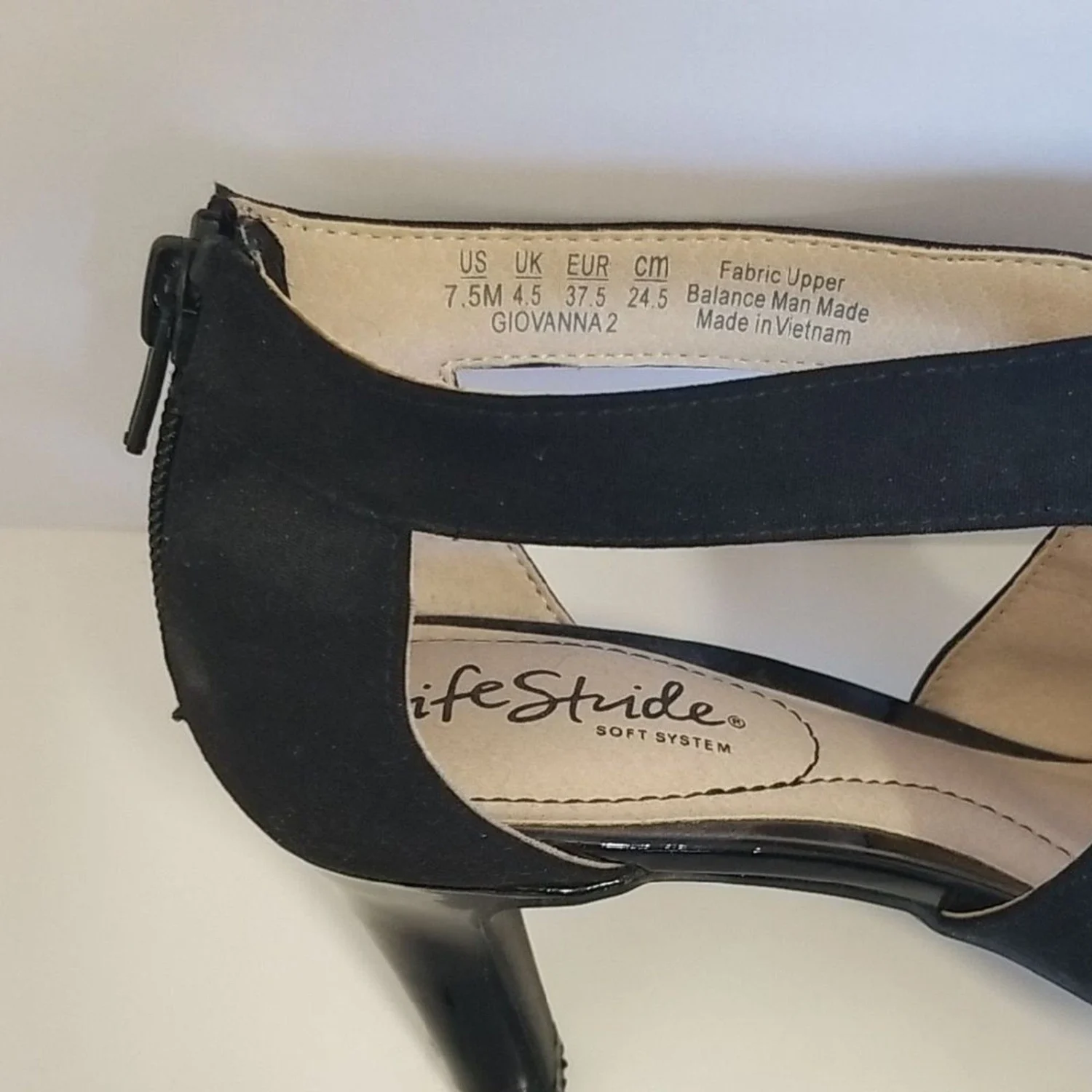 LifeStride Giovanna 3 黑色高跟鞋 - 尖头玛丽珍高跟鞋 7.5 码-