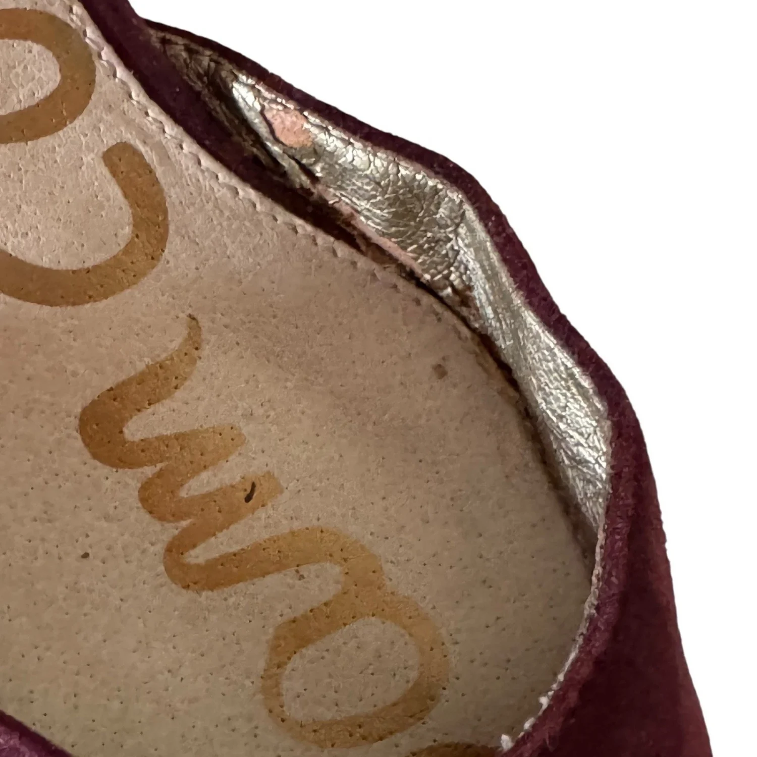 Sam Edelman 勃艮第麂皮绒系带笼尖头高跟鞋 US 9M EUR 40-