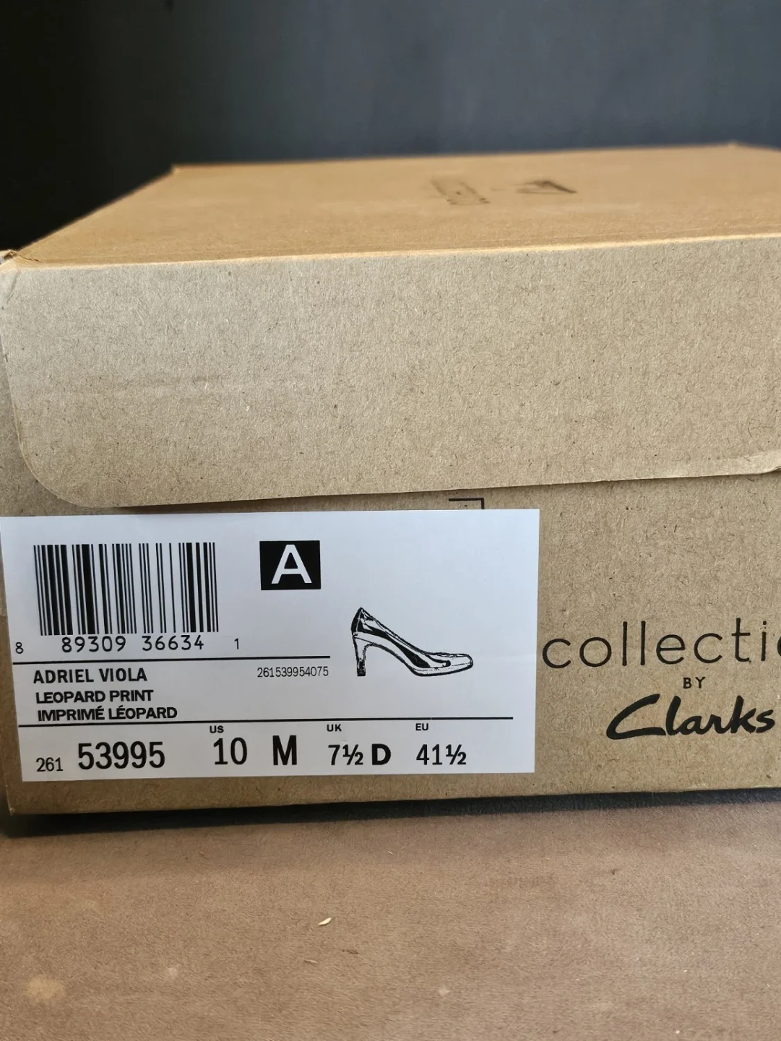 Clarks Collection Adriel Viola 豹纹高跟鞋 10 M 码 -