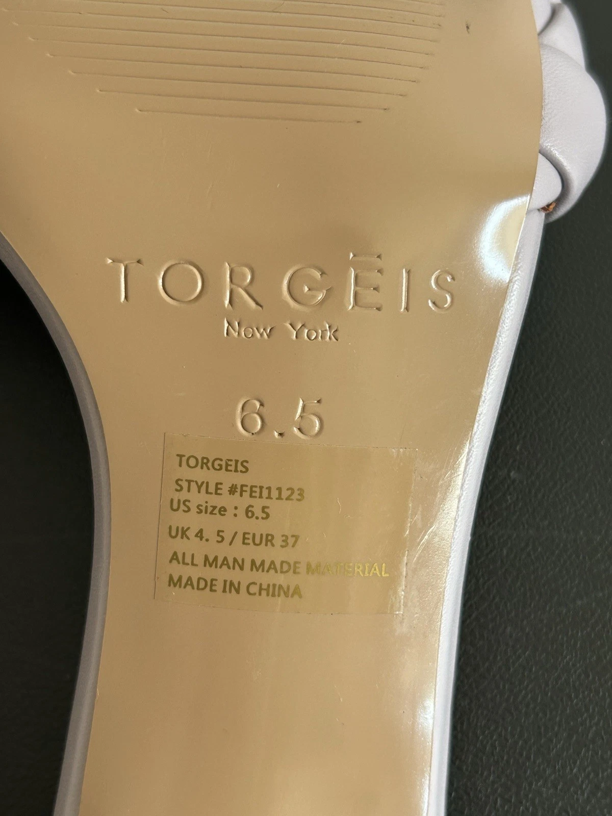 TORGEIS 纽约 6.5 码薰衣草懒人鞋凉鞋高跟鞋编织带-