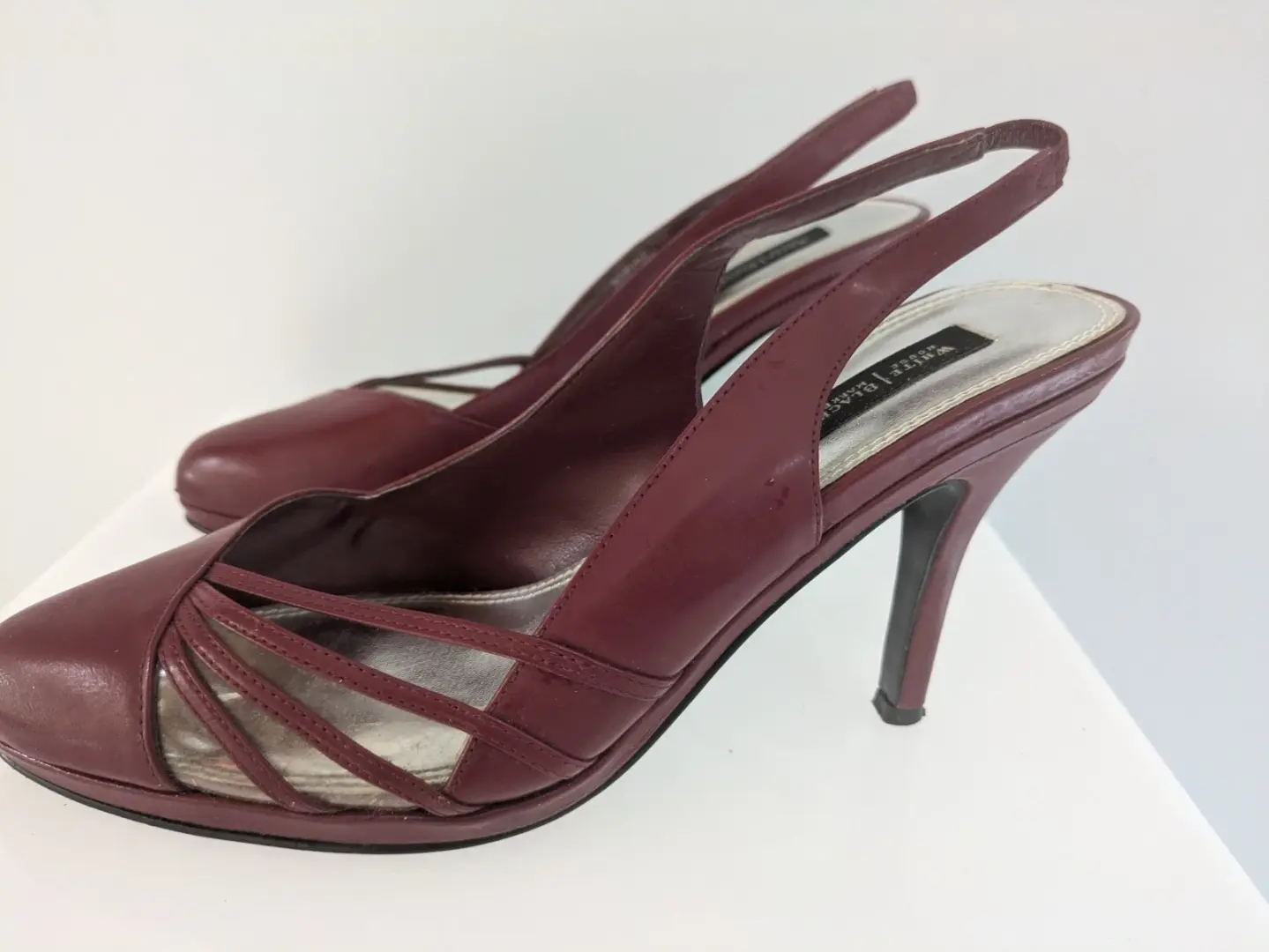 WHBM 8.5M 码高跟鞋吊带博尔多厚底鞋-