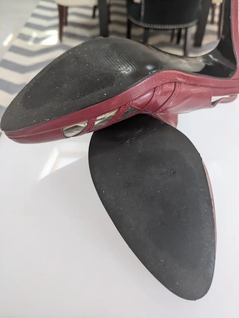 WHBM 8.5M 码高跟鞋吊带博尔多厚底鞋-