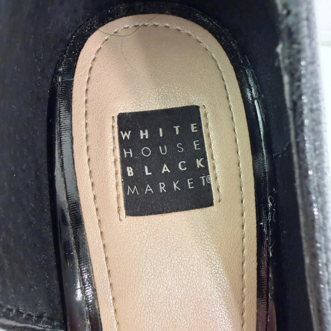 White House Black Market 黑色纹理 d'Orsay 尖头细高跟鞋 9M-