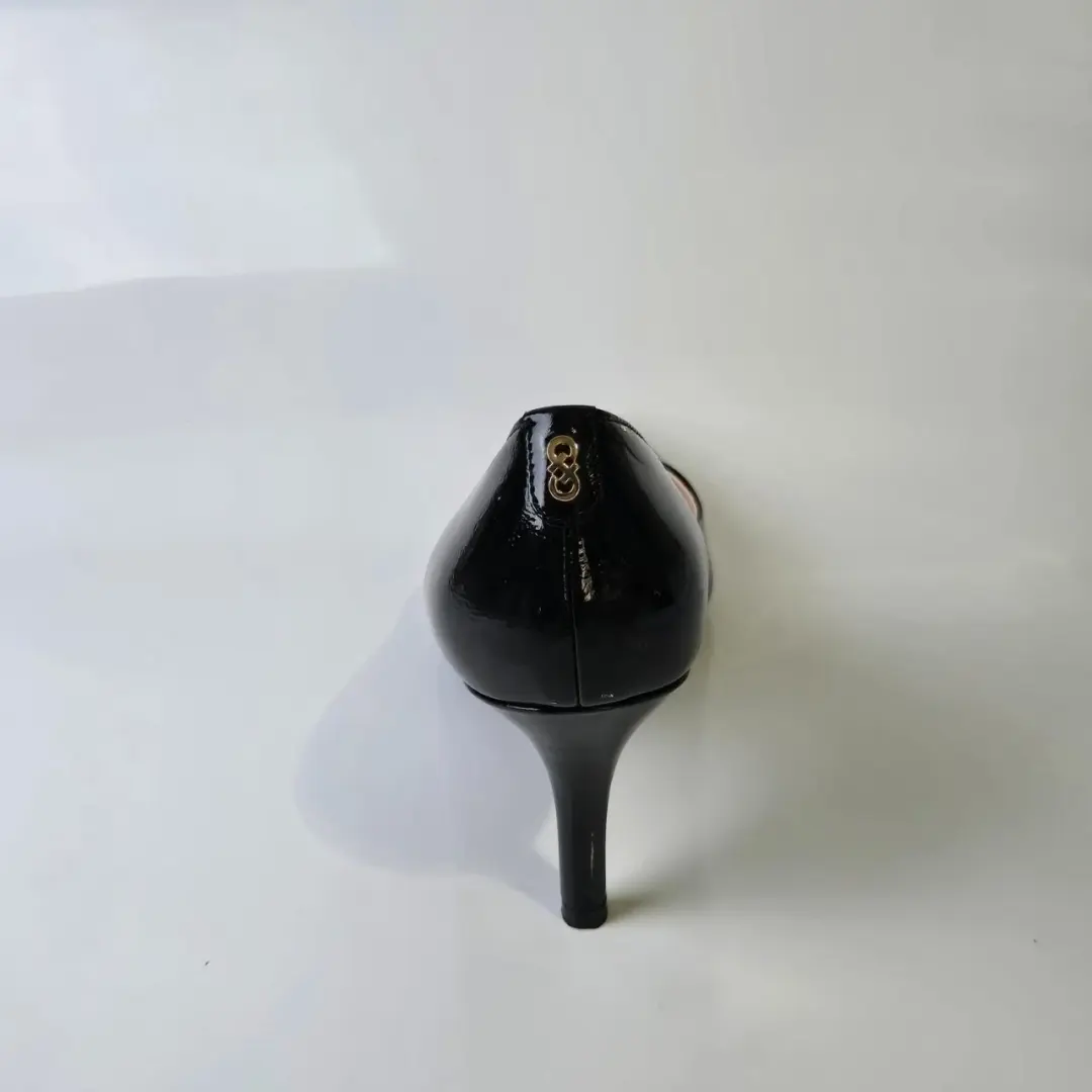 Cole Haan Grand.OS 女式黑色漆皮高跟鞋美国 8B 码-