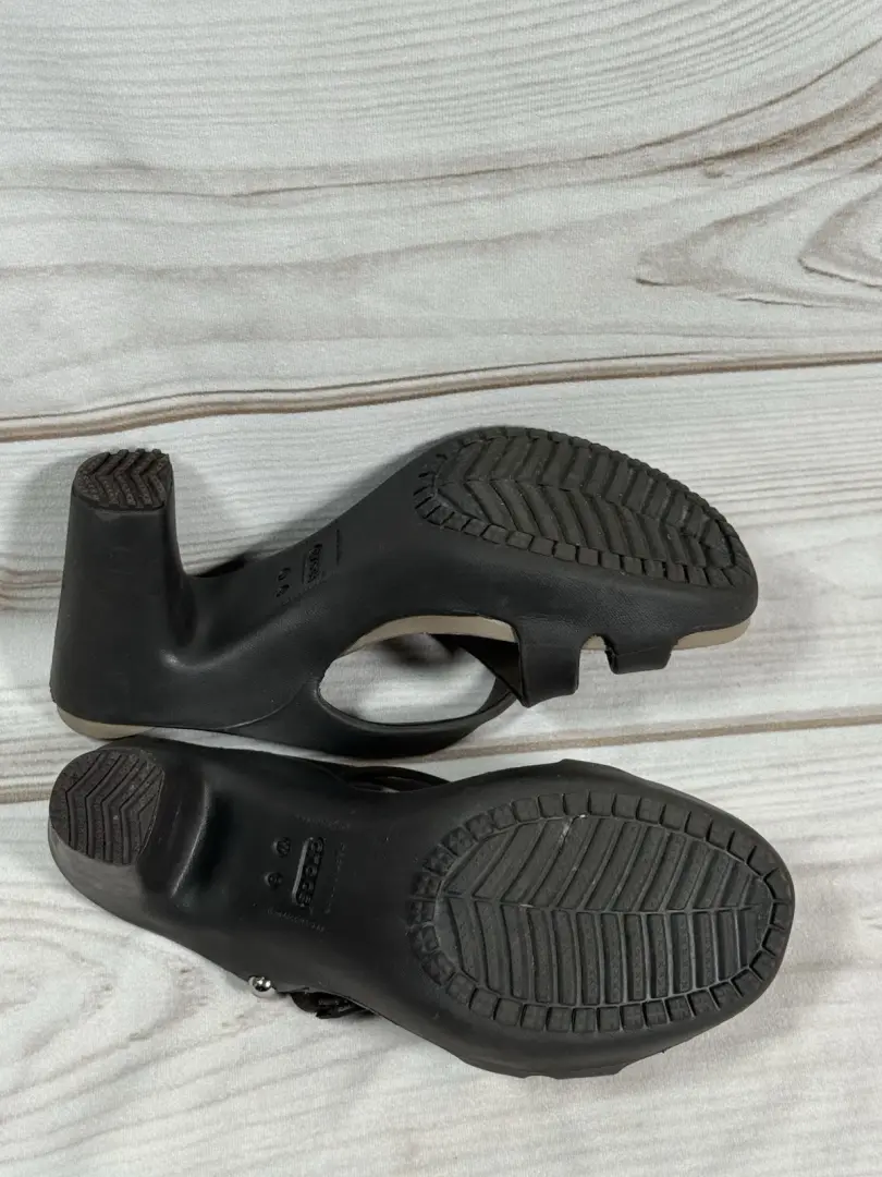 Crocs Cyprus IV 一脚蹬凉鞋高跟鞋女式 9 码棕色 14558-