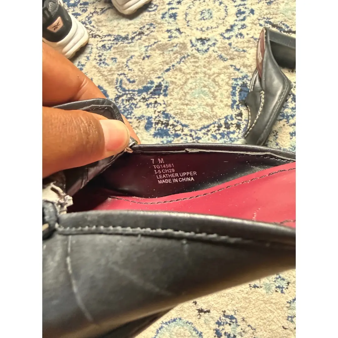 Tommy Girl 复古黑色皮革粗跟穆勒鞋 TG14561 女式 7 M-